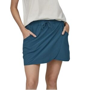 Patagonia Women's Teal Fleetwith Faux-Wrap Mini Skirt Skort Size M